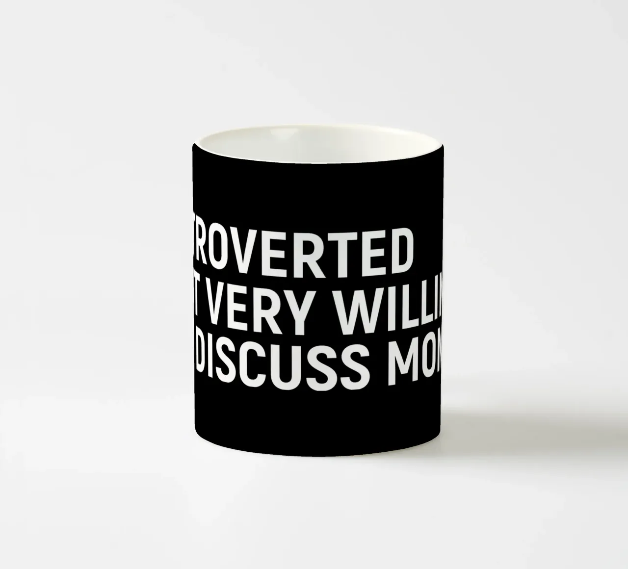 Introverted but very willing to discuss money mug en céramique de happieeagle