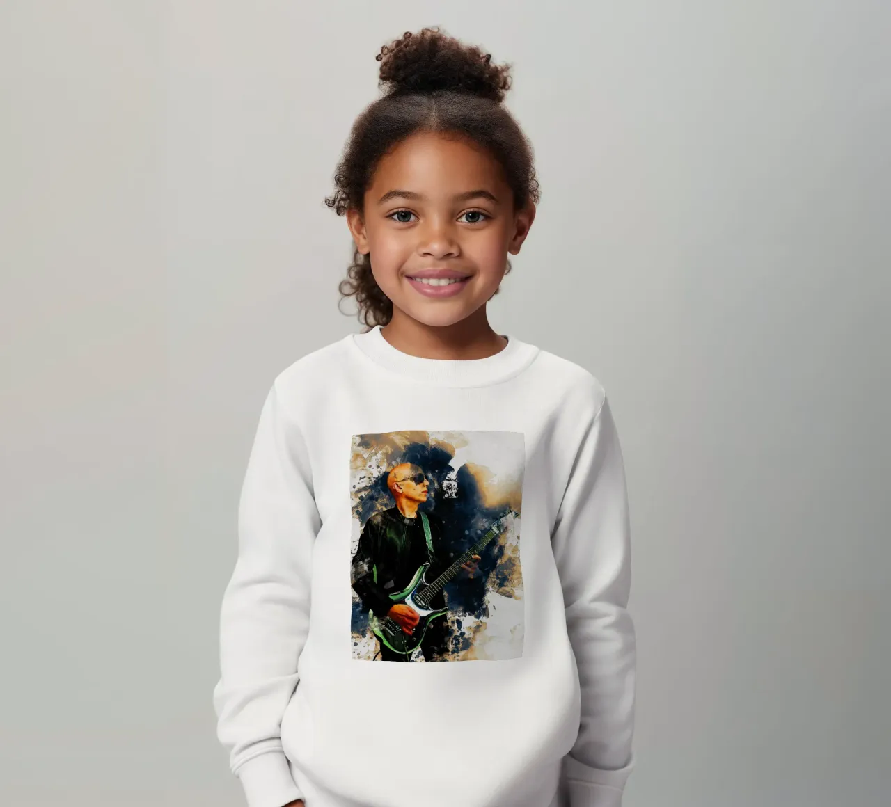 Mancha de retrato Joe Satriani sudadera para niño de Gunawan Rb