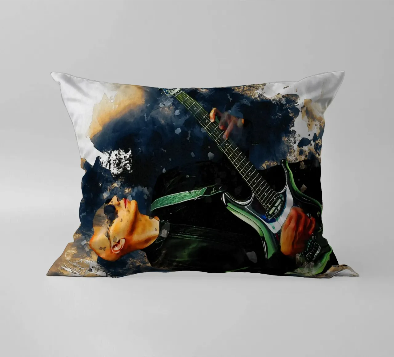 Macchia di ritratto Joe Satriani cuscino da Gunawan Rb