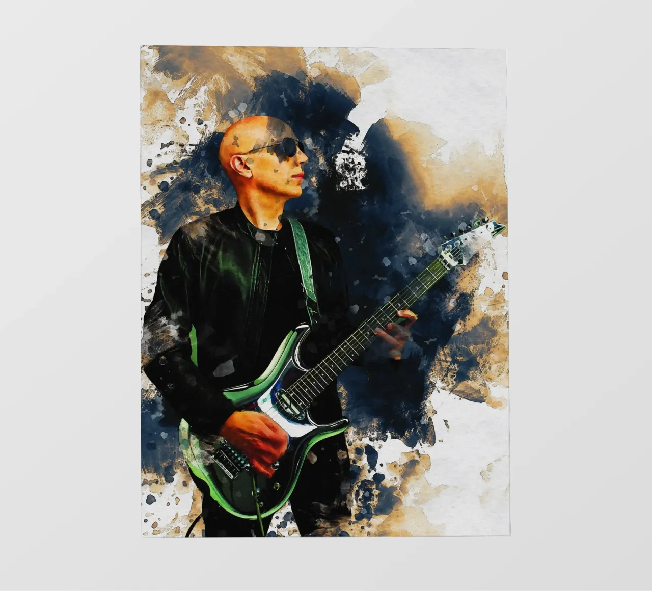 Macchia di ritratto Joe Satriani telo in pvc da Gunawan Rb