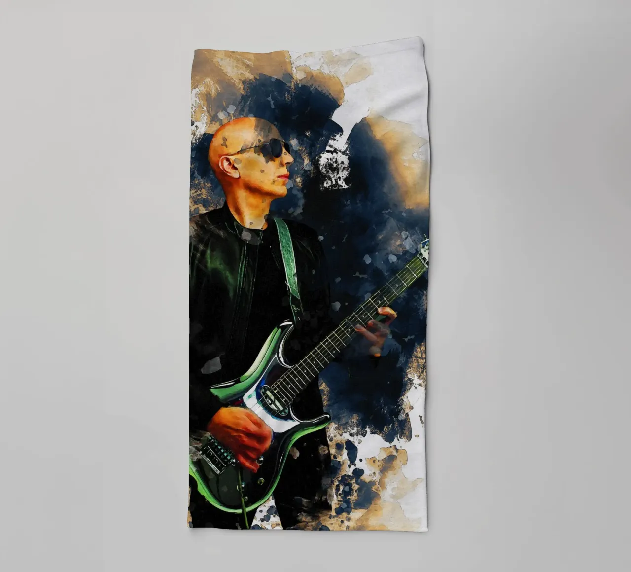 Smudge von Porträt Joe Satriani Handtuch von Gunawan Rb