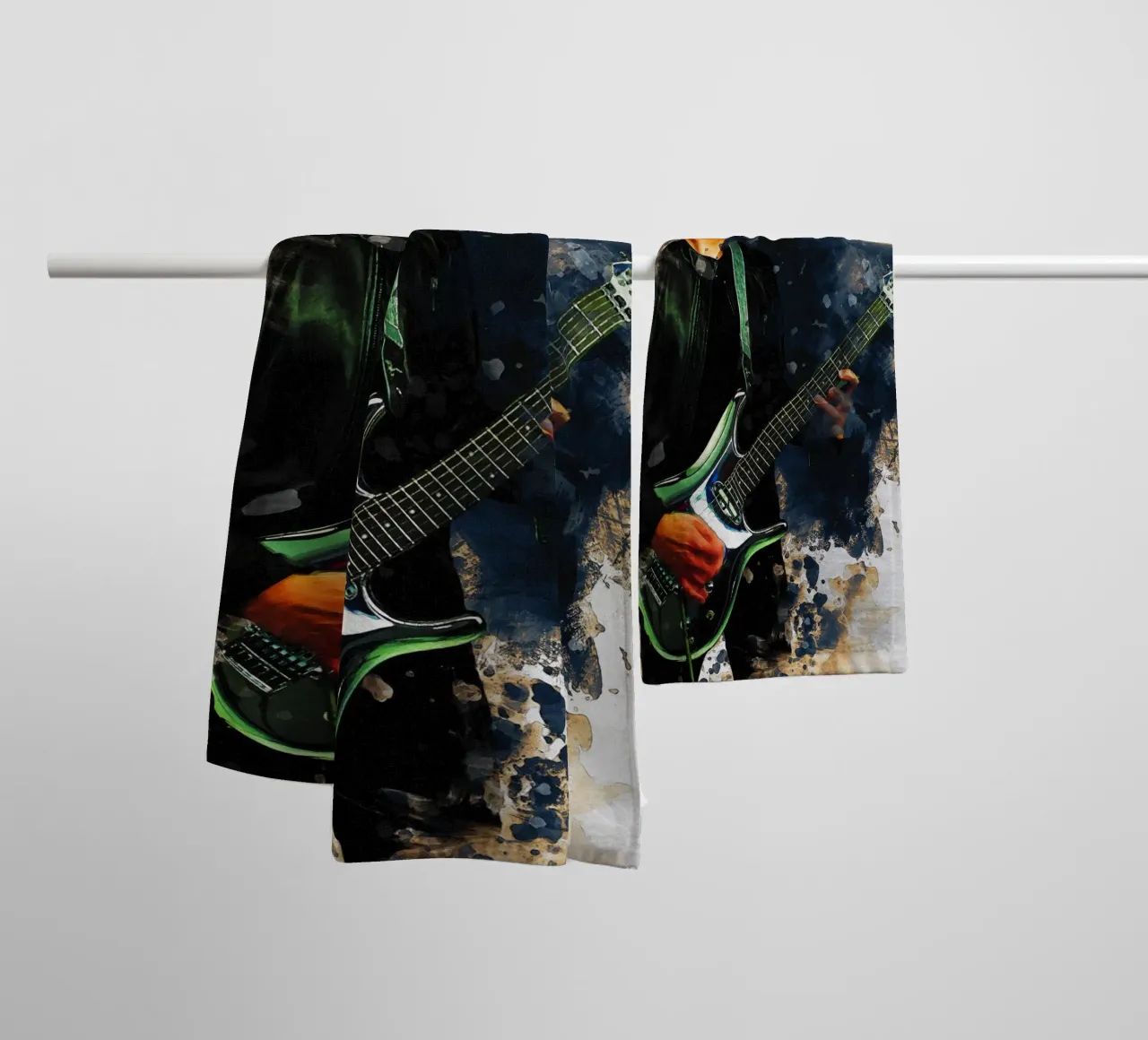 Smudge von Porträt Joe Satriani Handtuch von Gunawan Rb