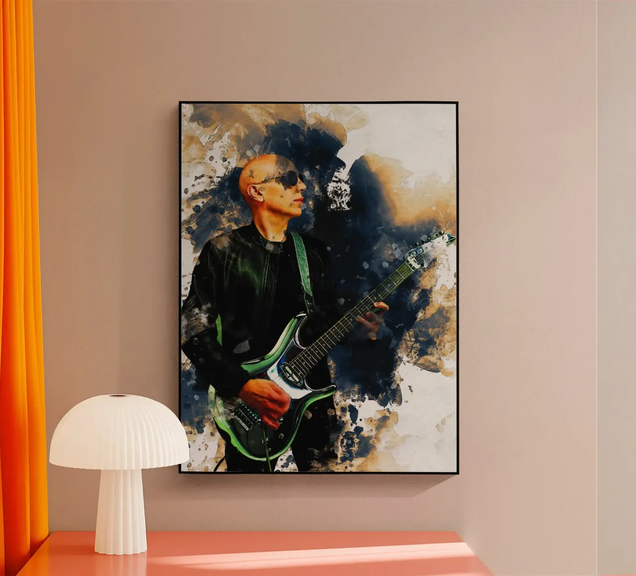 Mancha de retrato Joe Satriani metacrilato de Gunawan Rb