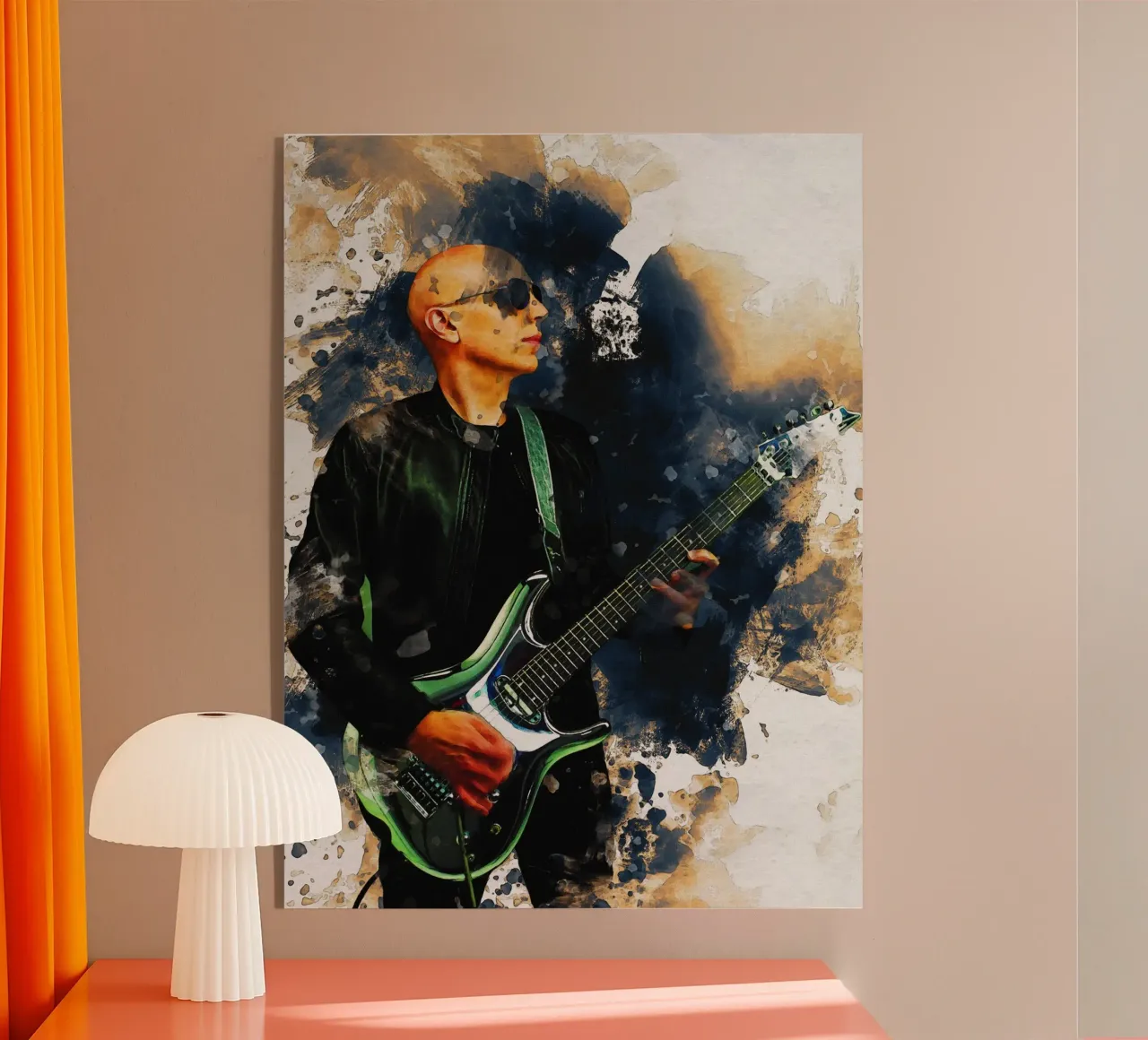Mancha de retrato Joe Satriani metacrilato de Gunawan Rb