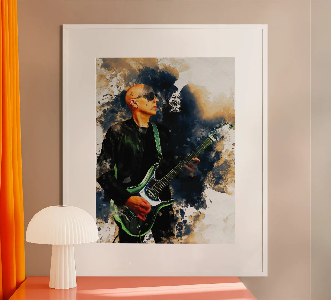 Macchia di ritratto Joe Satriani poster da Gunawan Rb