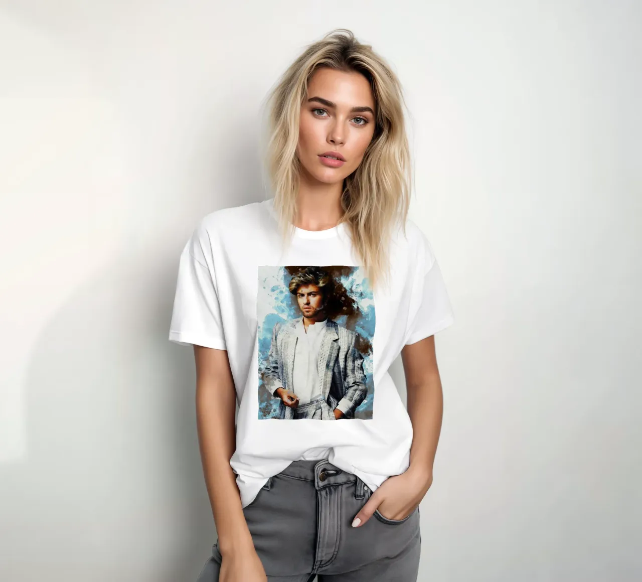 Macchia di ritratto George Michael t-shirt da Gunawan Rb