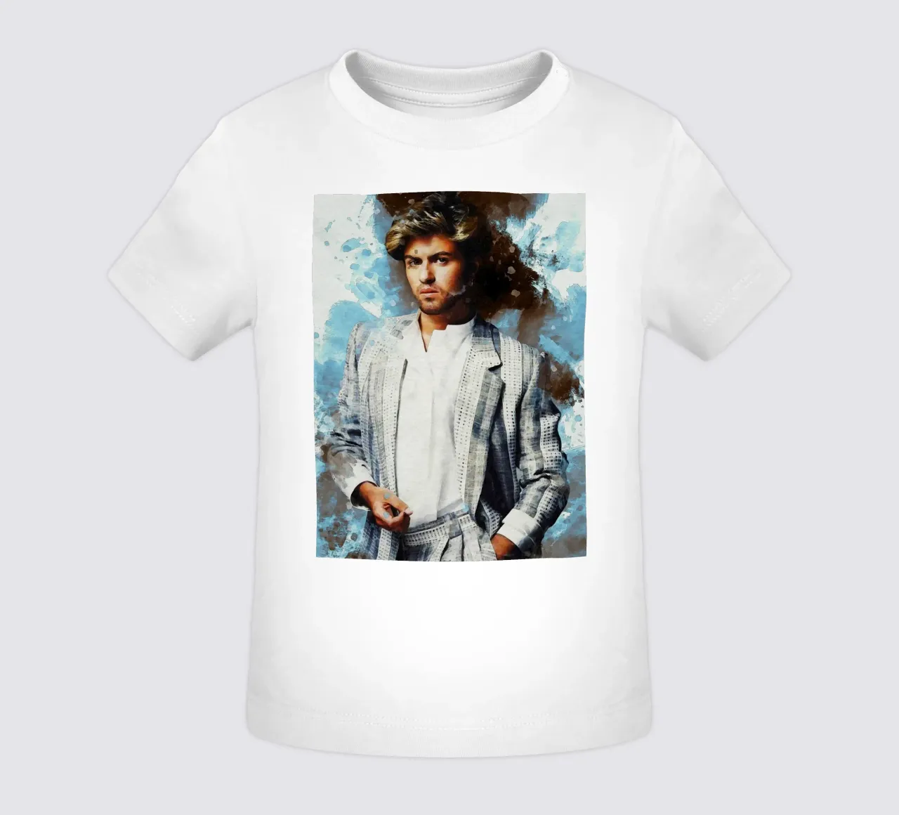 Macchia di ritratto George Michael maglietta neonato da Gunawan Rb