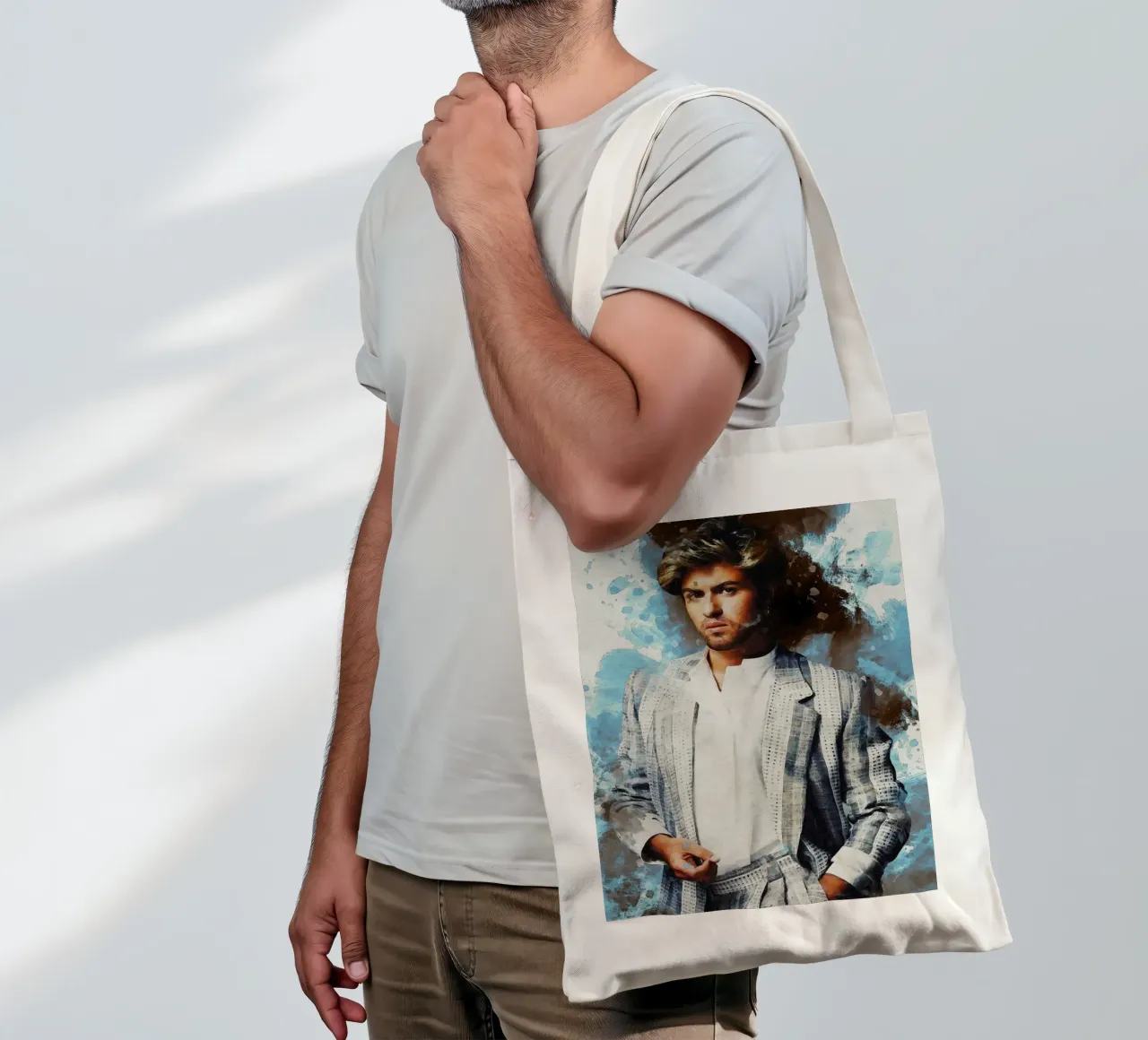 Smudge of Portrait George Michael tote bag by Gunawan Rb