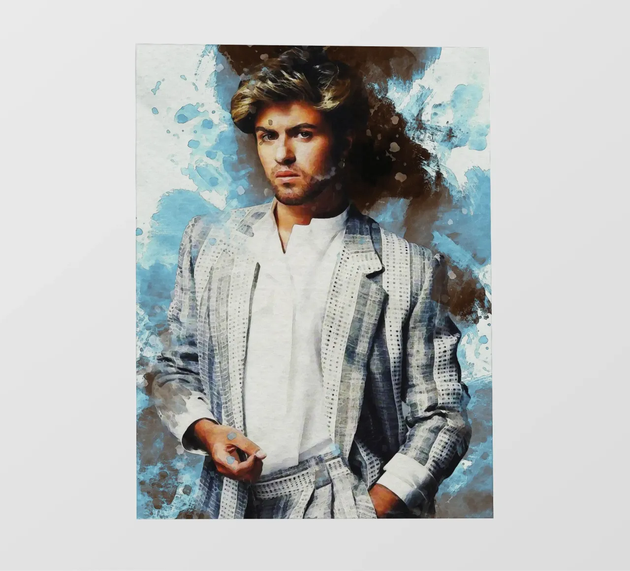 Macchia di ritratto George Michael telo in pvc da Gunawan Rb