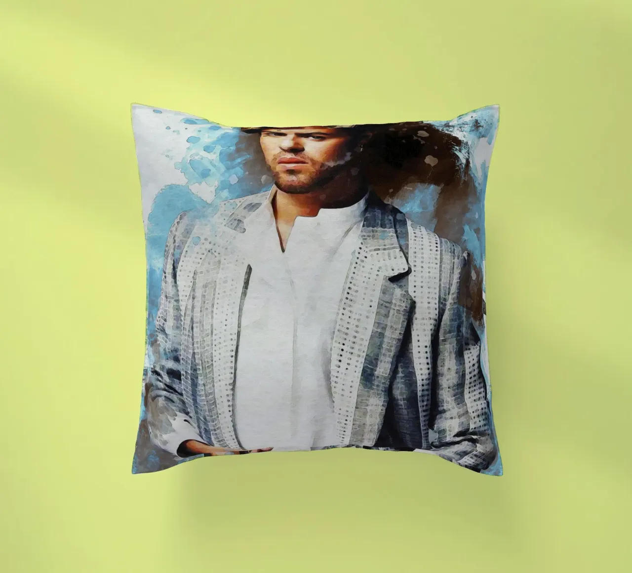 Macchia di ritratto George Michael cuscino da Gunawan Rb