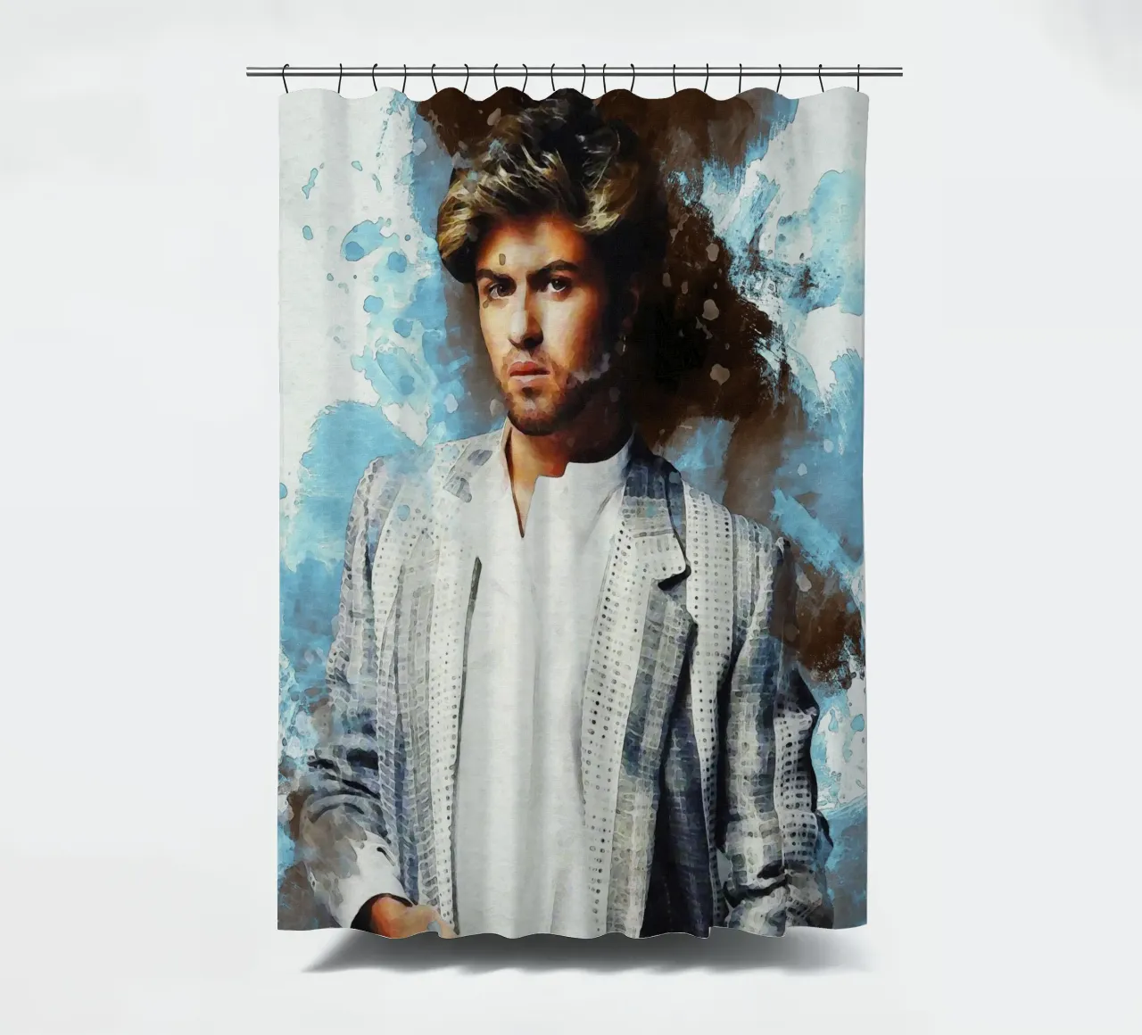 Smudge of Portrait George Michael Duschvorhang von Gunawan Rb
