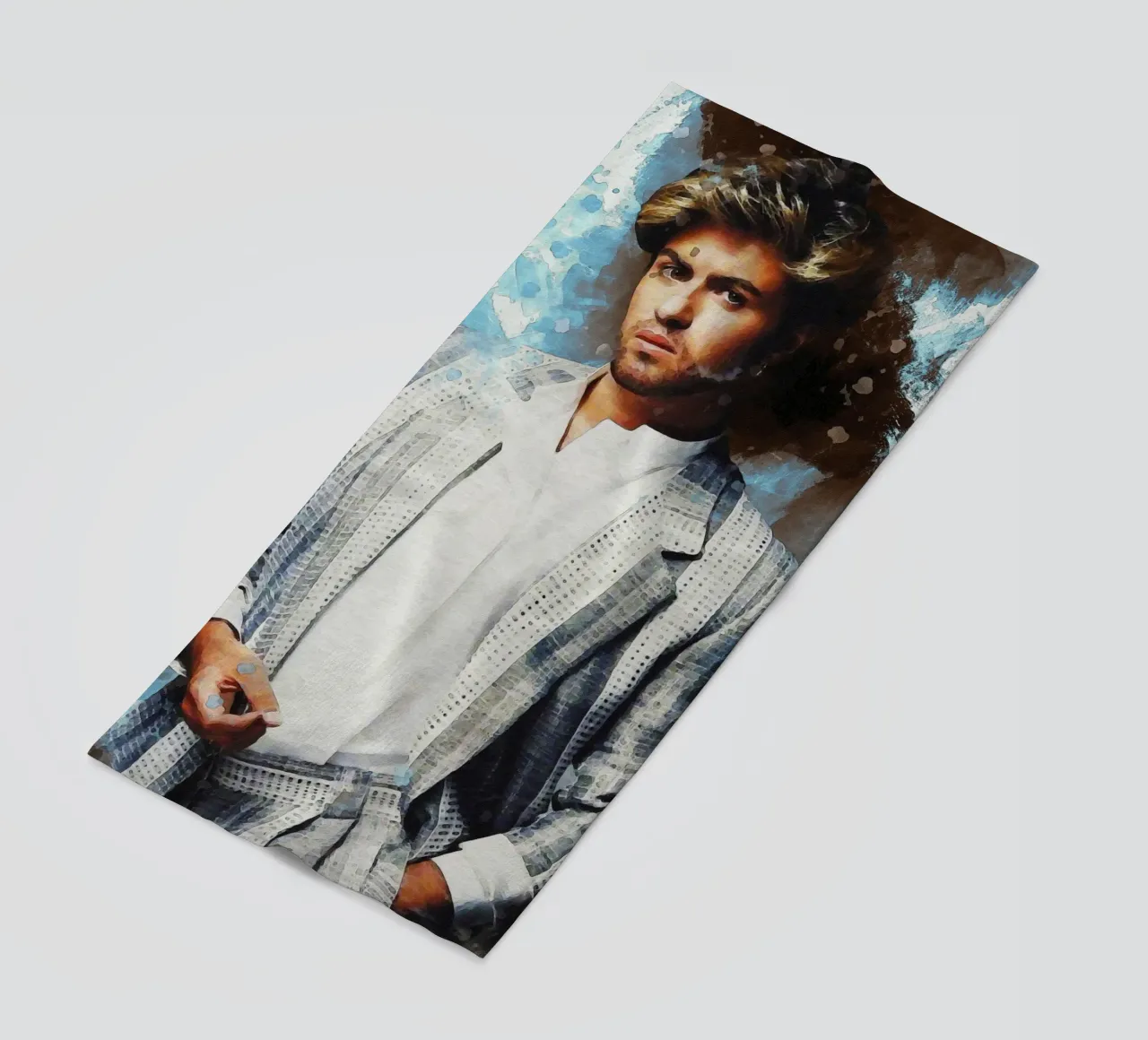 Macchia di ritratto George Michael telo mare da Gunawan Rb