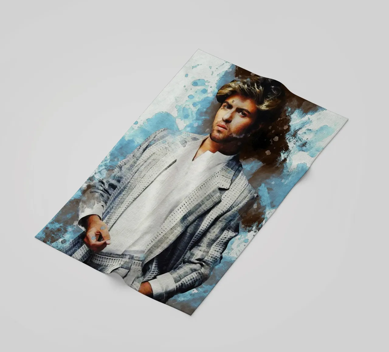Macchia di ritratto George Michael telo mare da Gunawan Rb
