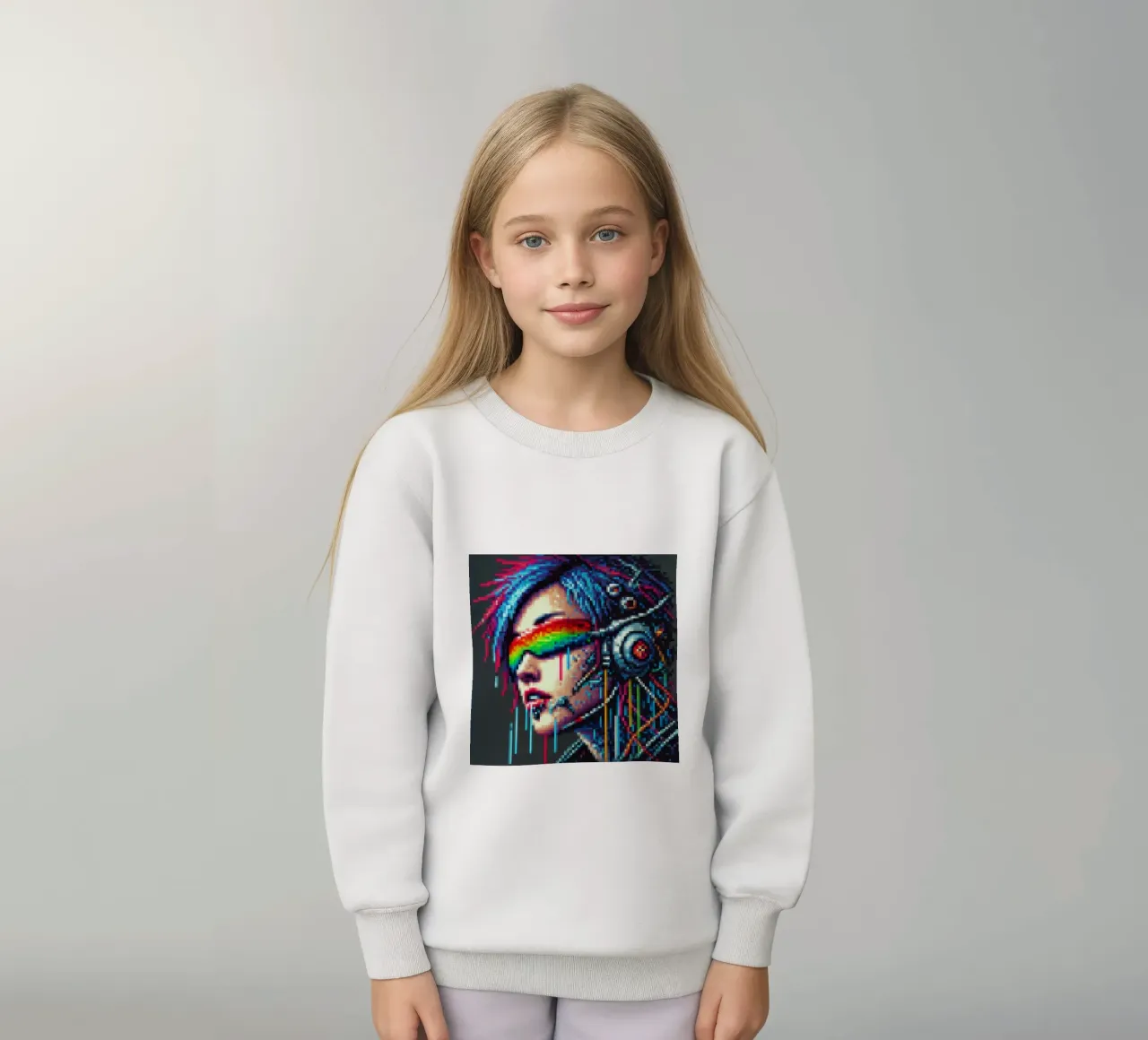 Cyberpunk - Pixelart felpa bambino da pixelart