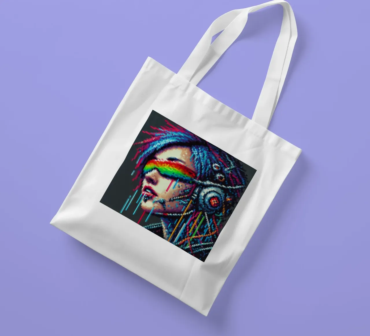 Cyberpunk - Pixelart borsa in juta da pixelart