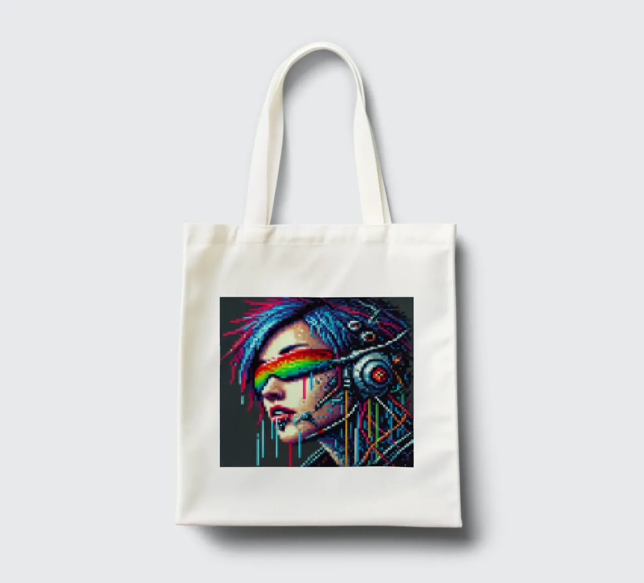 Cyberpunk - Pixelart borsa in juta da pixelart