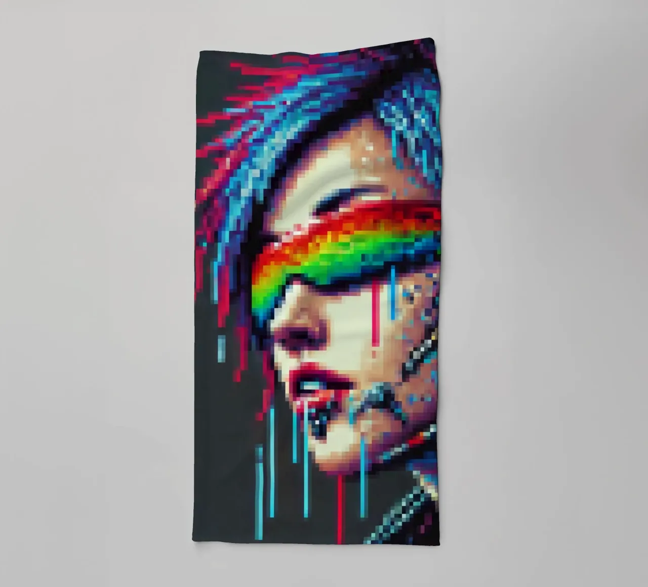 Cyberpunk - Pixelart asciugamano da bagno da pixelart