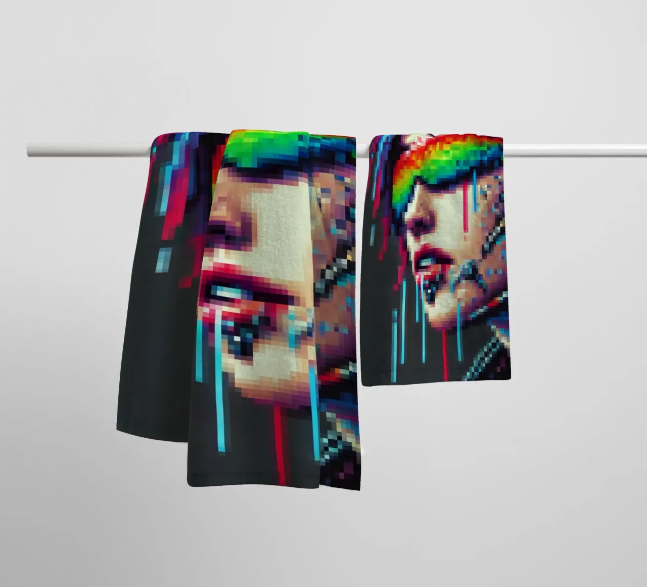 Cyberpunk - Pixelart asciugamano da bagno da pixelart
