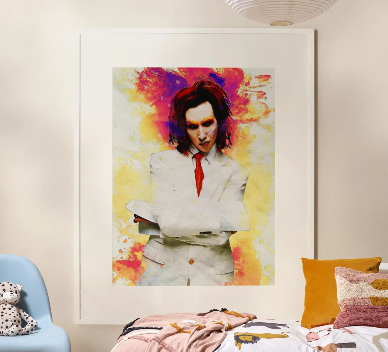 Macchia di ritratto Marilyn Manson poster da Gunawan Rb