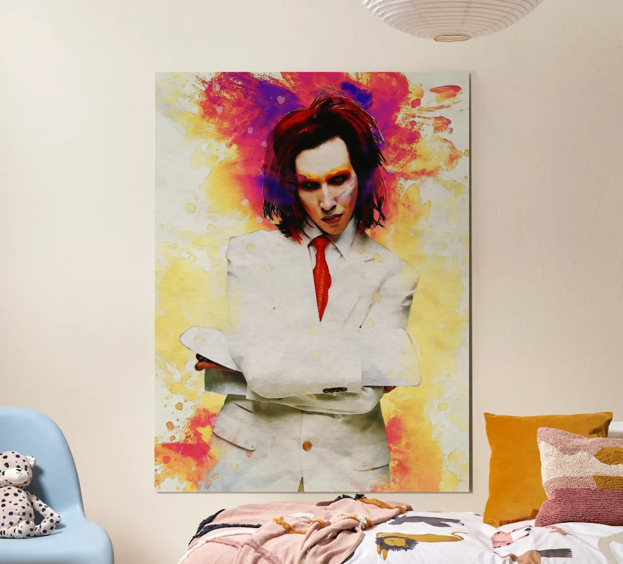 Macchia di ritratto Marilyn Manson poster da Gunawan Rb