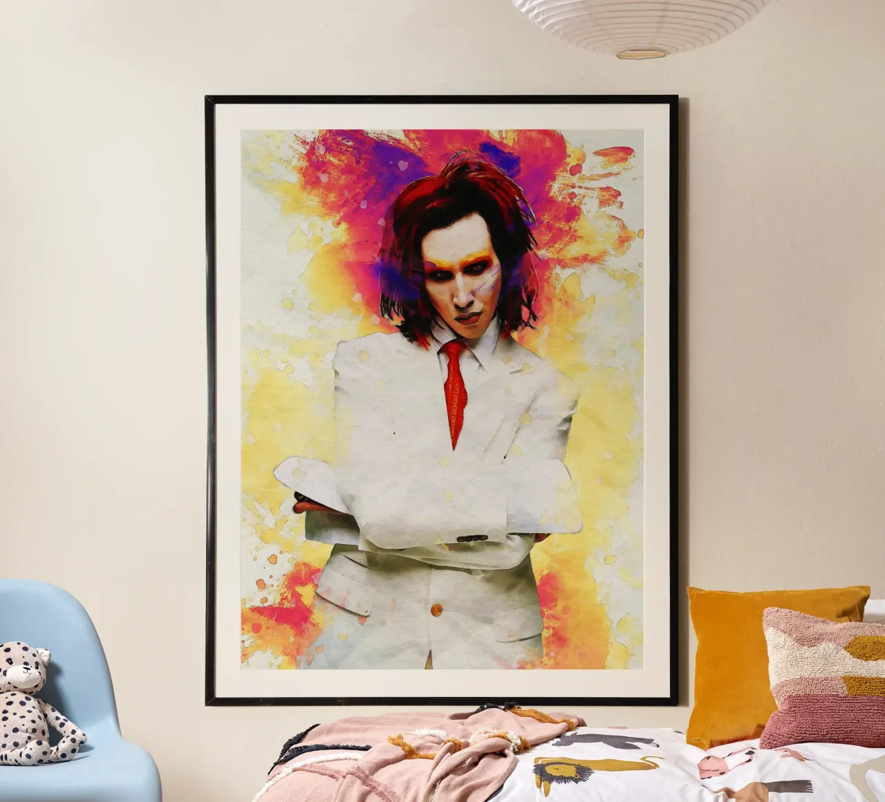 Macchia di ritratto Marilyn Manson poster da Gunawan Rb