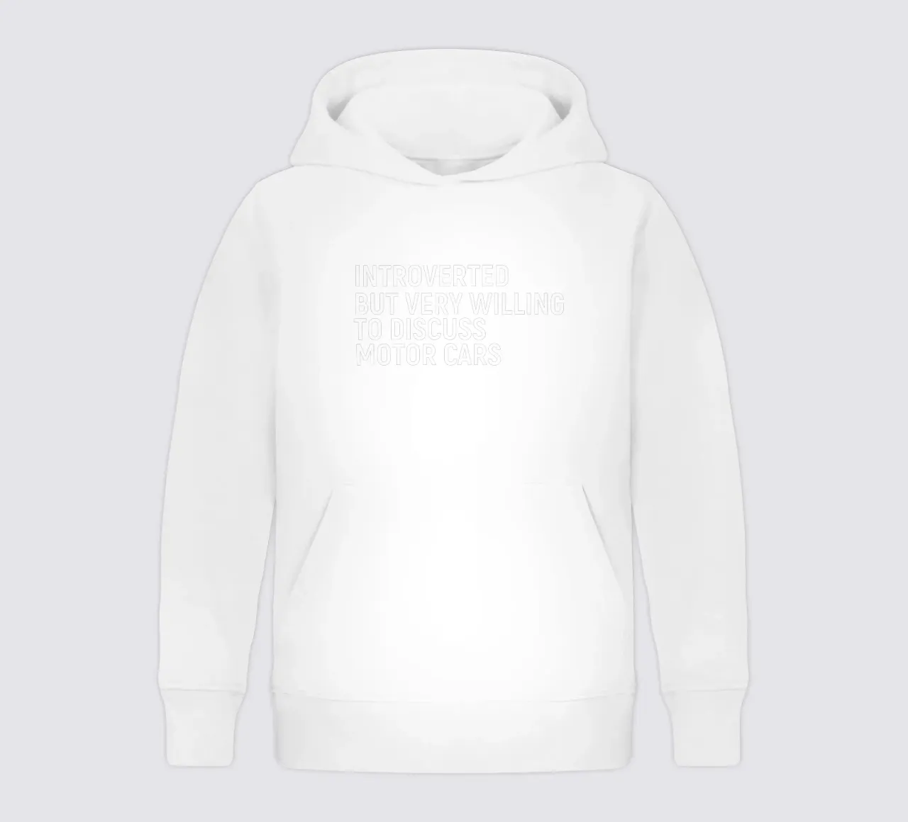 Introverted but very willing to discuss motor cars felpa bambino con cappuccio da happieeagle
