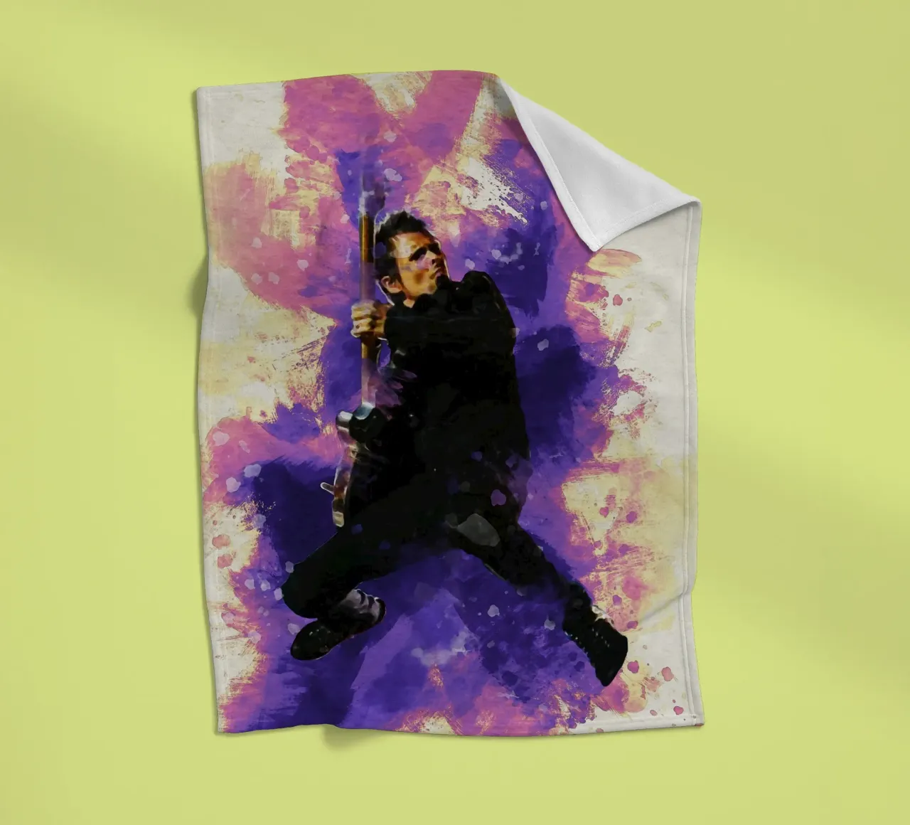 Smudge Matt Bellamy Jump fleece blanket by Gunawan Rb