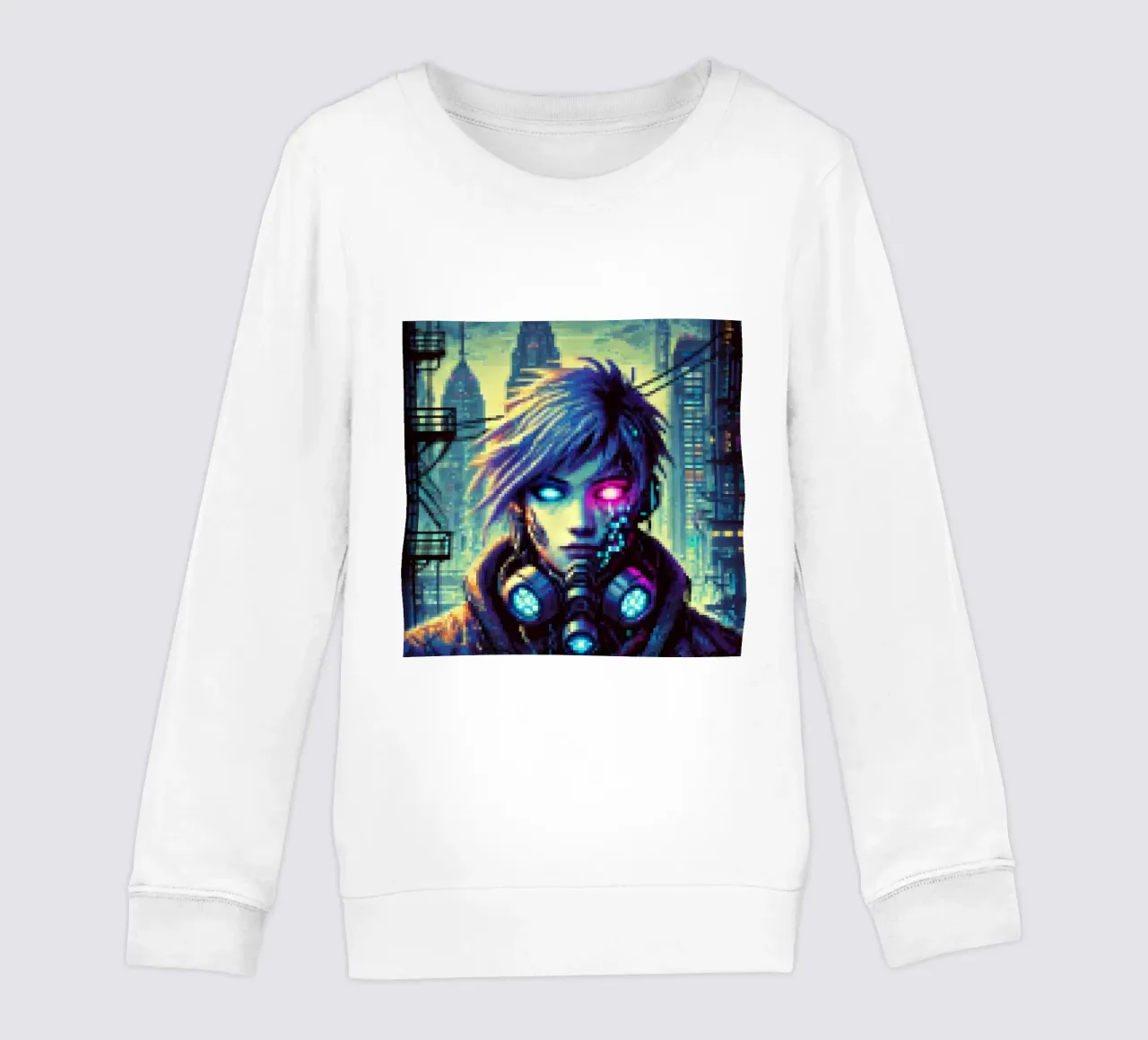 Cyberpunk - Pixelart felpa bambino da pixelart