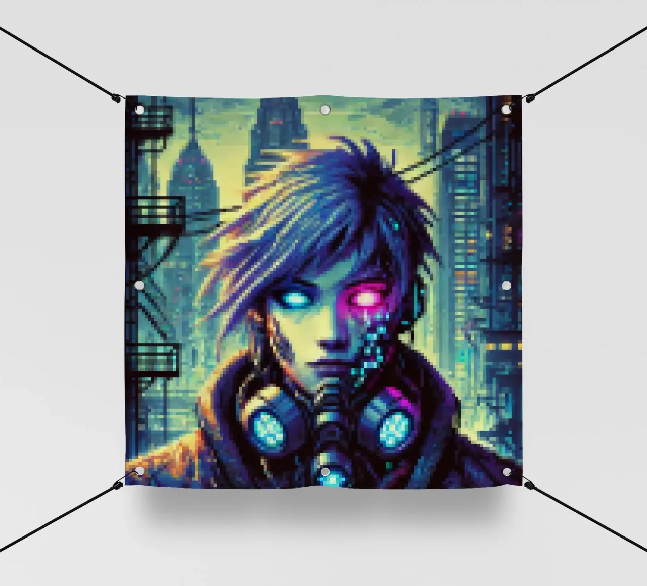 Cyberpunk - Pixelart telo in pvc da pixelart