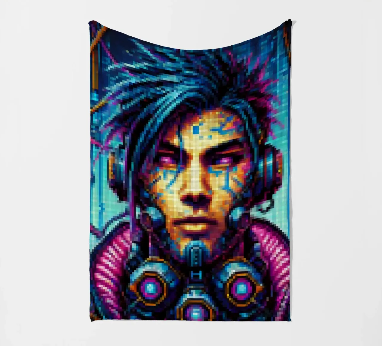 Cyberpunk - Pixelart coperta in pile da pixelart