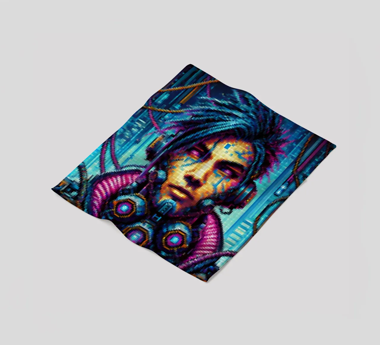 Cyberpunk - Pixelart coperta in pile da pixelart