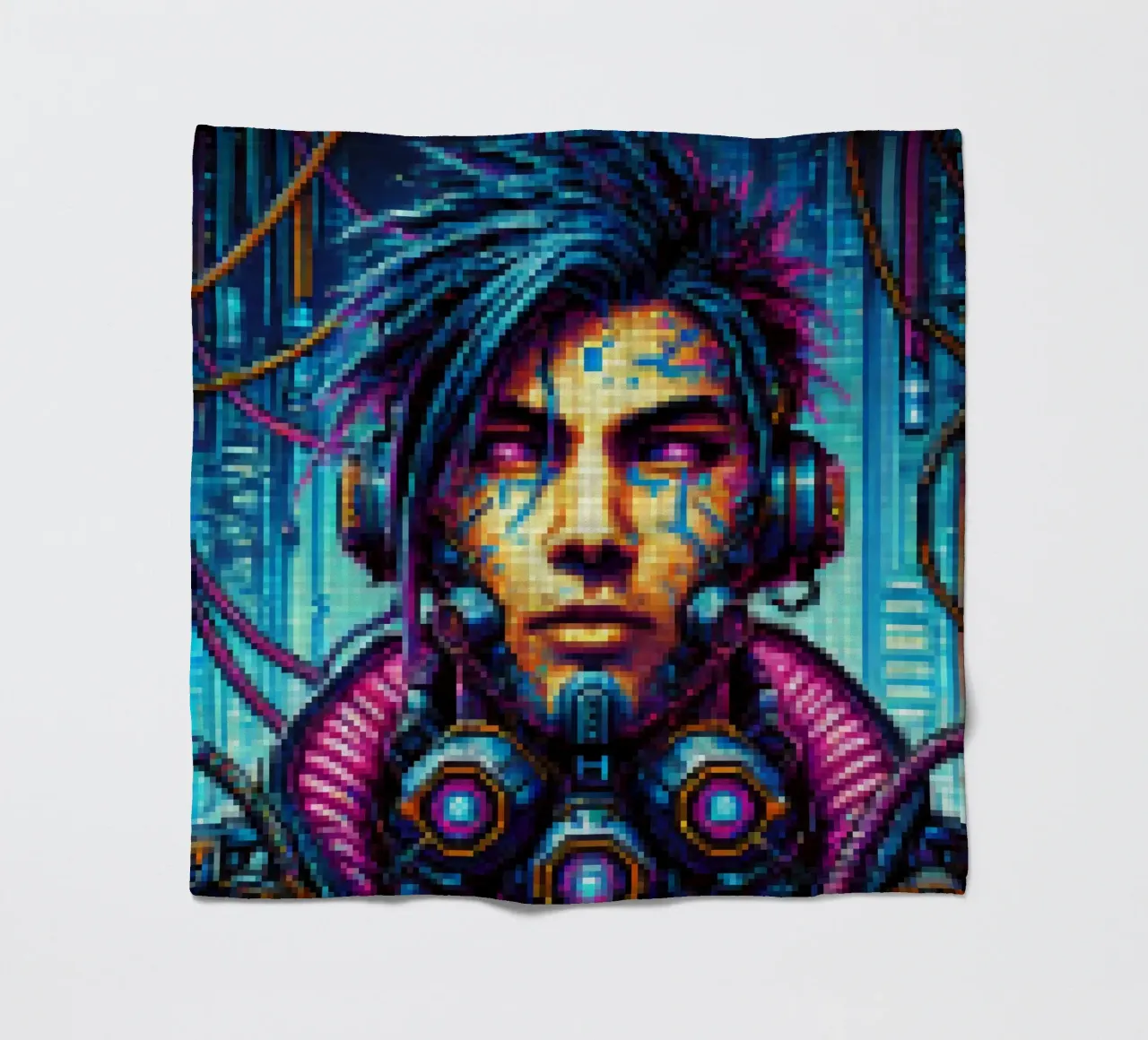 Cyberpunk - Pixelart coperta in pile da pixelart
