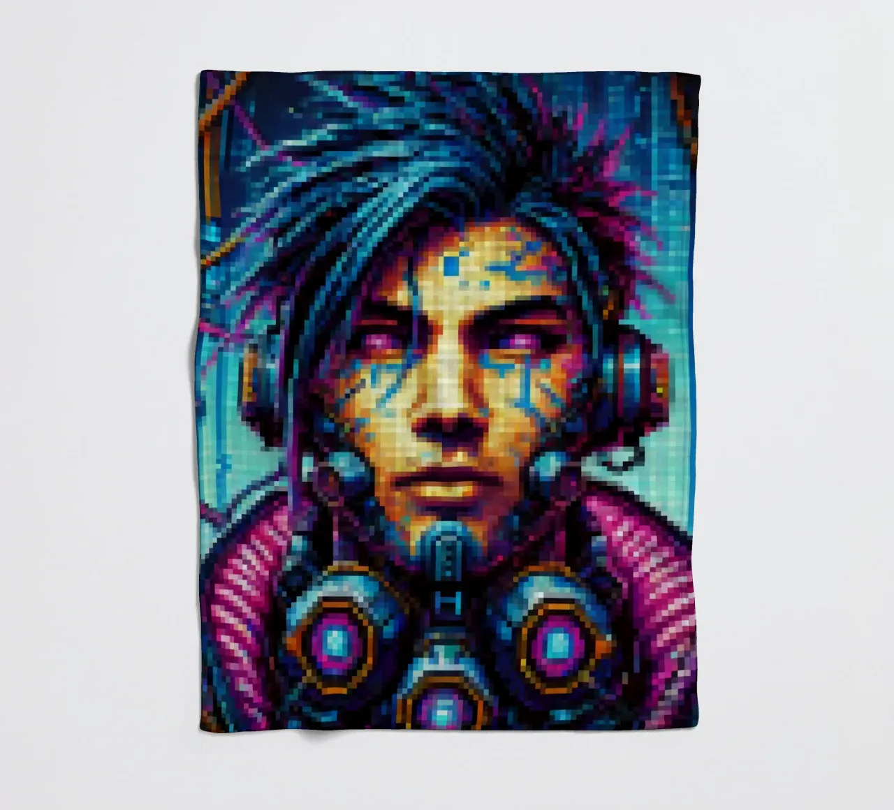 Cyberpunk - Pixelart coperta in pile da pixelart