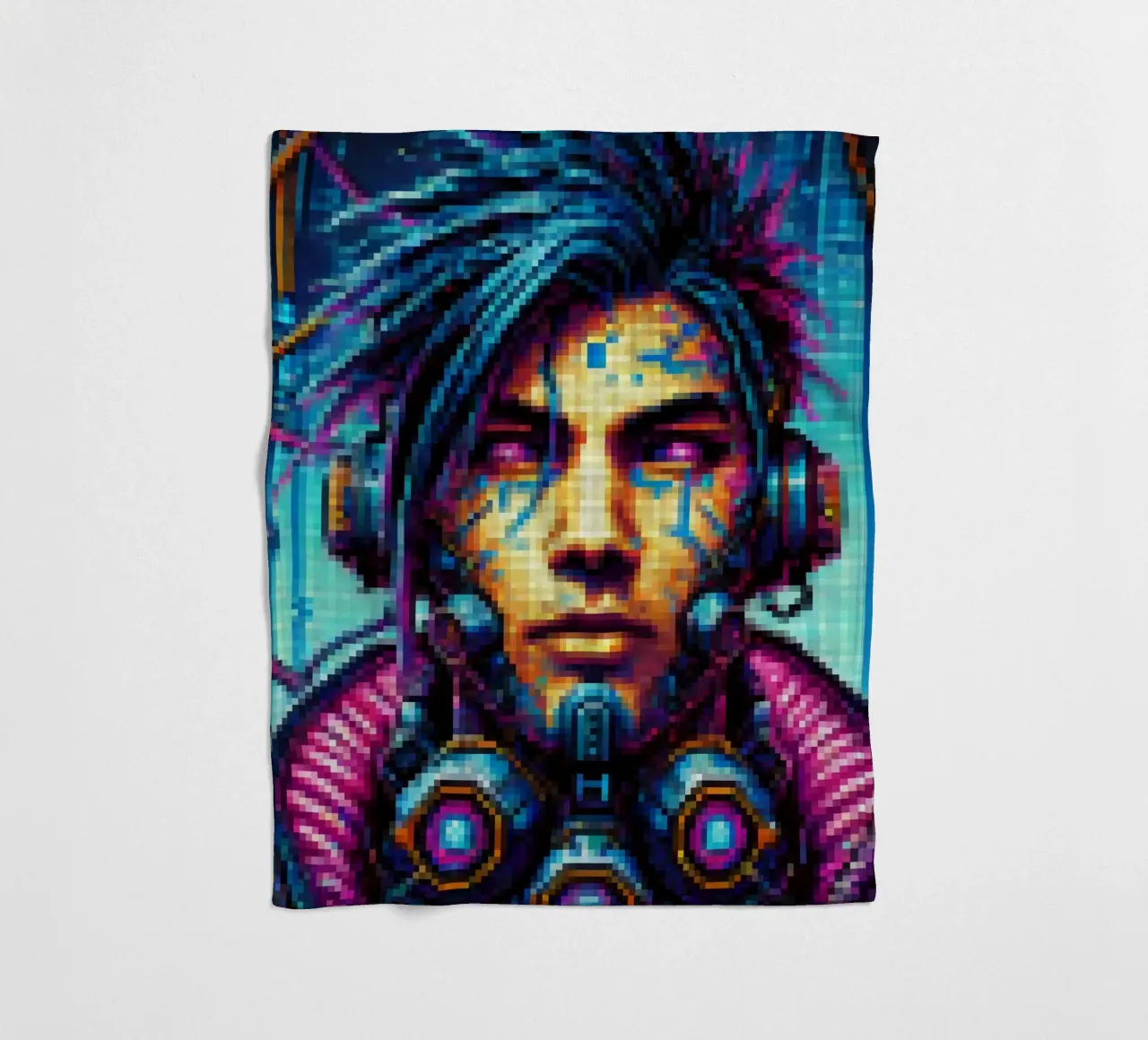 Cyberpunk - Pixelart coperta in pile da pixelart