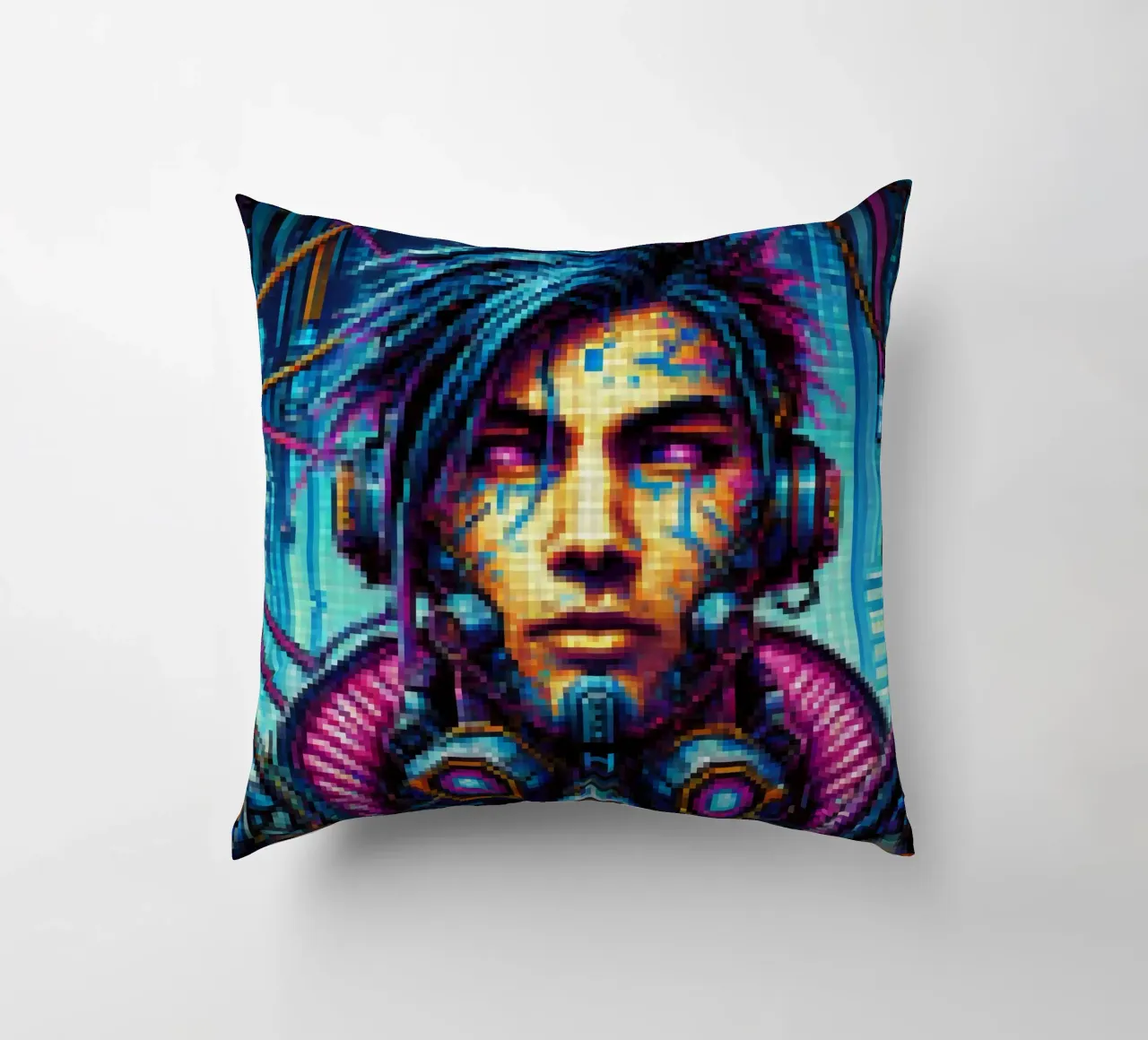 Cyberpunk - Pixelart cuscino da pixelart