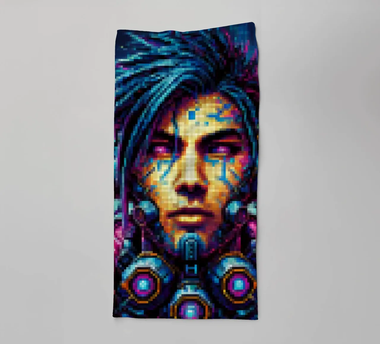 Cyberpunk - Pixelart asciugamano da bagno da pixelart