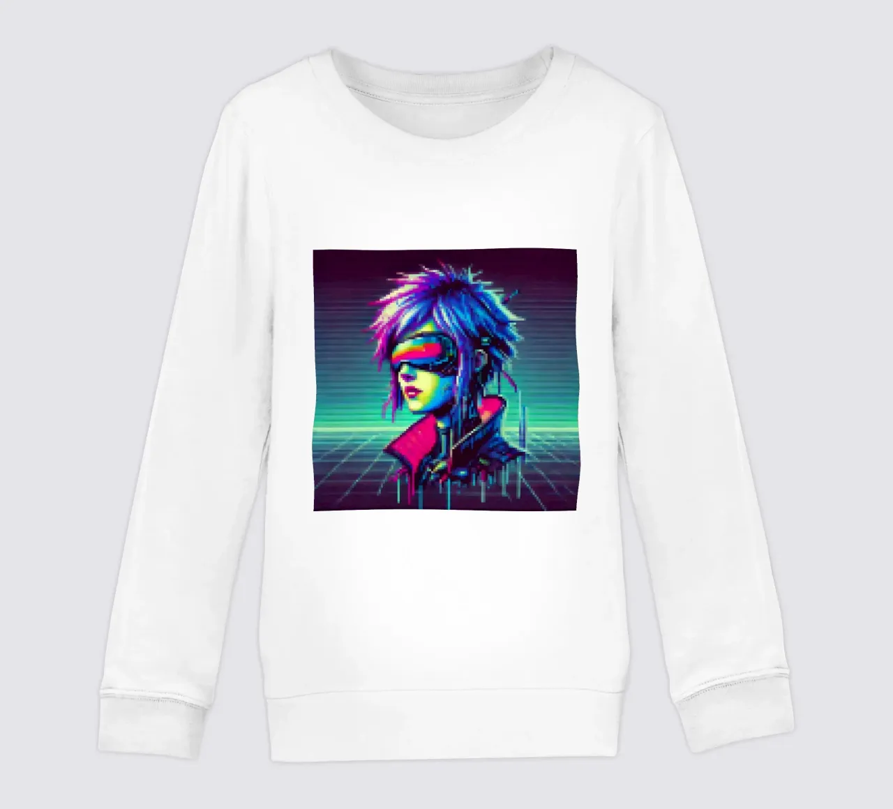 Cyberpunk - Pixelart felpa bambino da pixelart