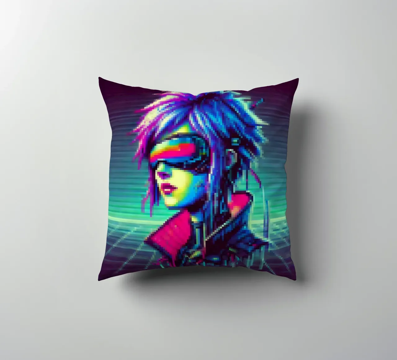 Cyberpunk - Pixelart cuscino da pixelart