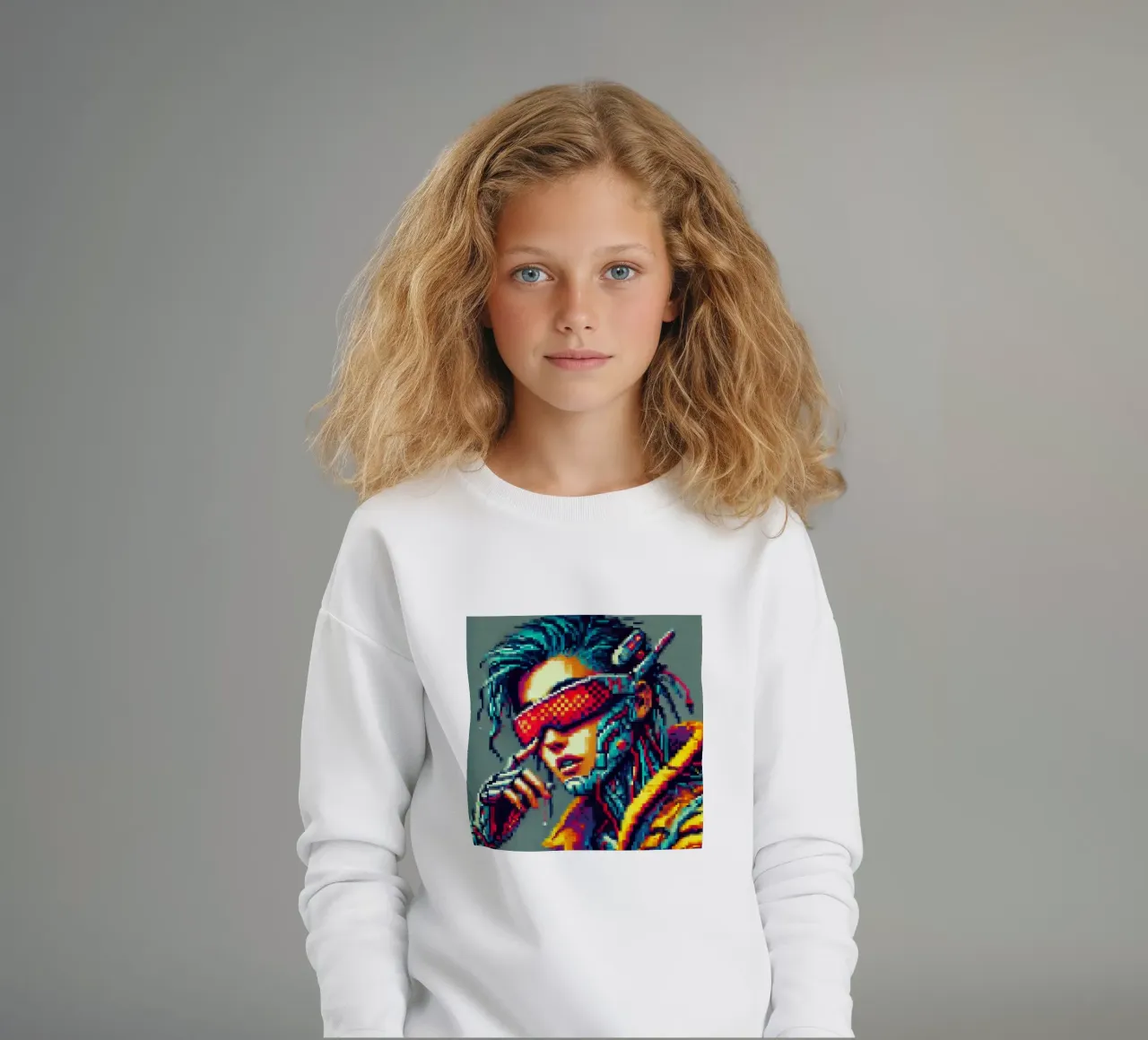 Cyberpunk - Pixelart felpa bambino da pixelart