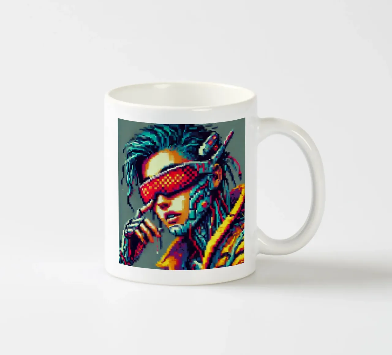 Cyberpunk - Pixelart tazza in ceramica da pixelart