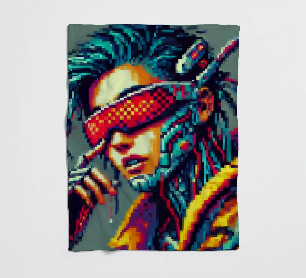 Cyberpunk - Pixelart coperta in pile da pixelart