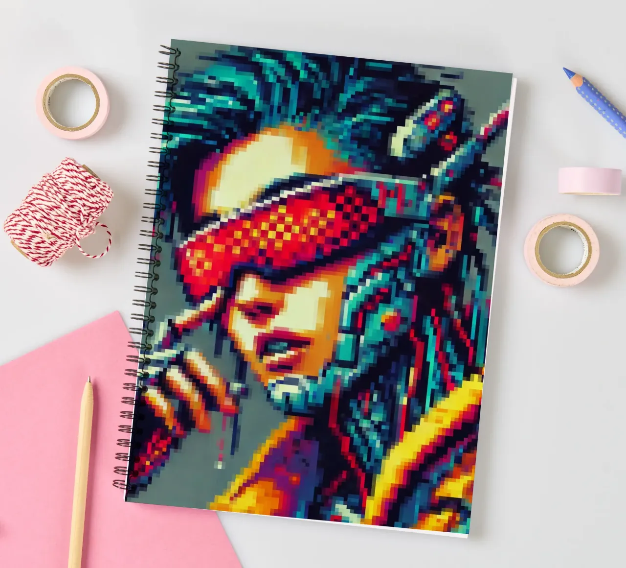 Cyberpunk - Pixelart spiral notebook by pixelart