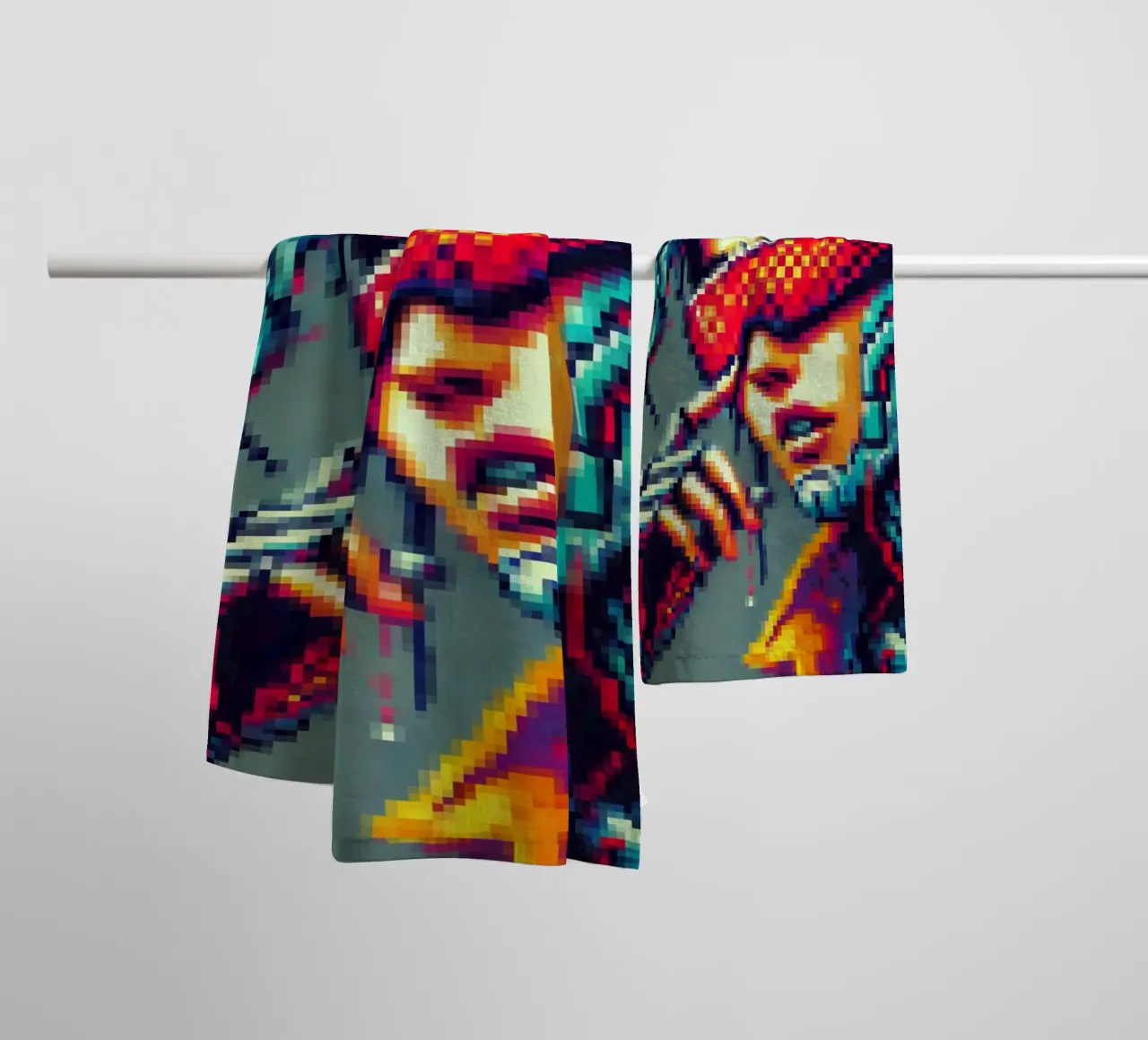 Cyberpunk - Pixelart asciugamano da bagno da pixelart