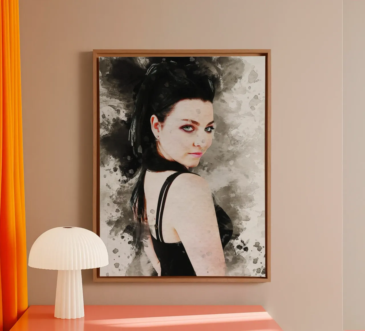 Smudge von Porträt Amy Lee Leinwand mit Schattenfugenrahmen von Gunawan Rb