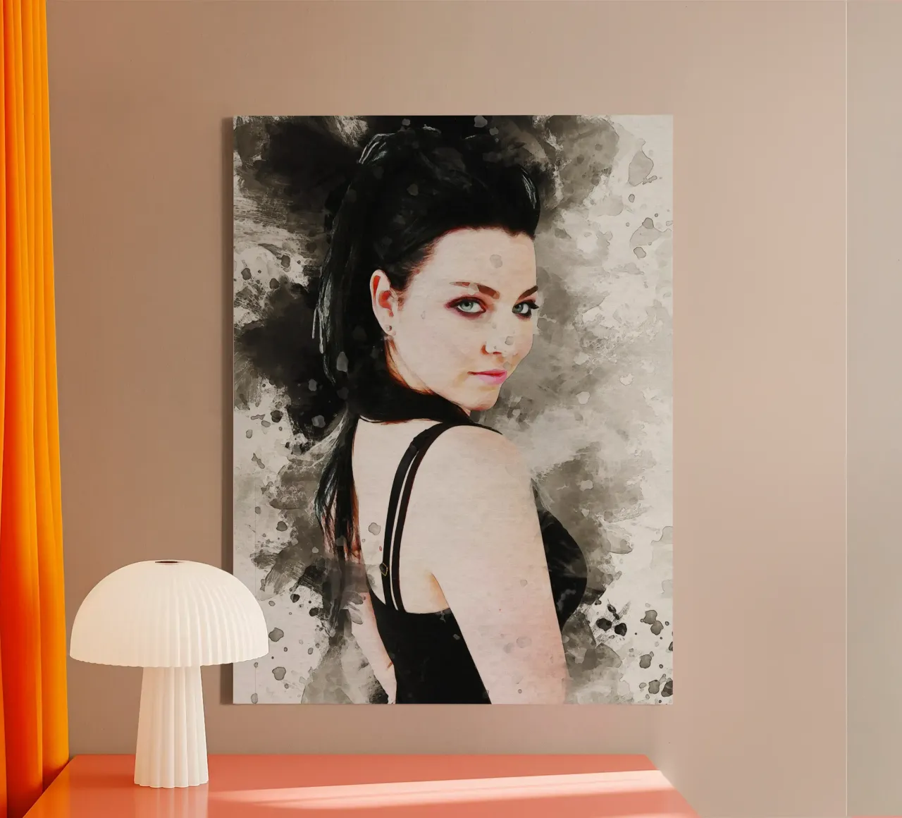 Smudge von Porträt Amy Lee Leinwand mit Schattenfugenrahmen von Gunawan Rb