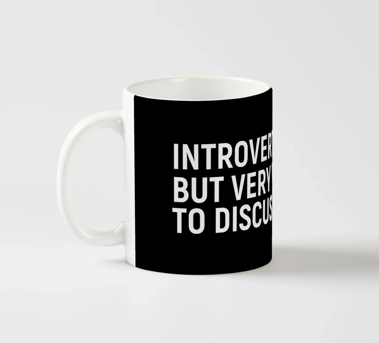 Introverted but very willing to discuss physics tazza in ceramica da happieeagle