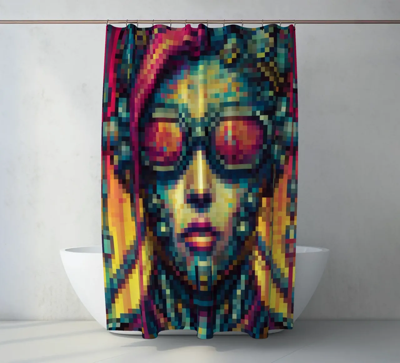 Cyberpunk - Pixelart tenda da doccia da pixelart