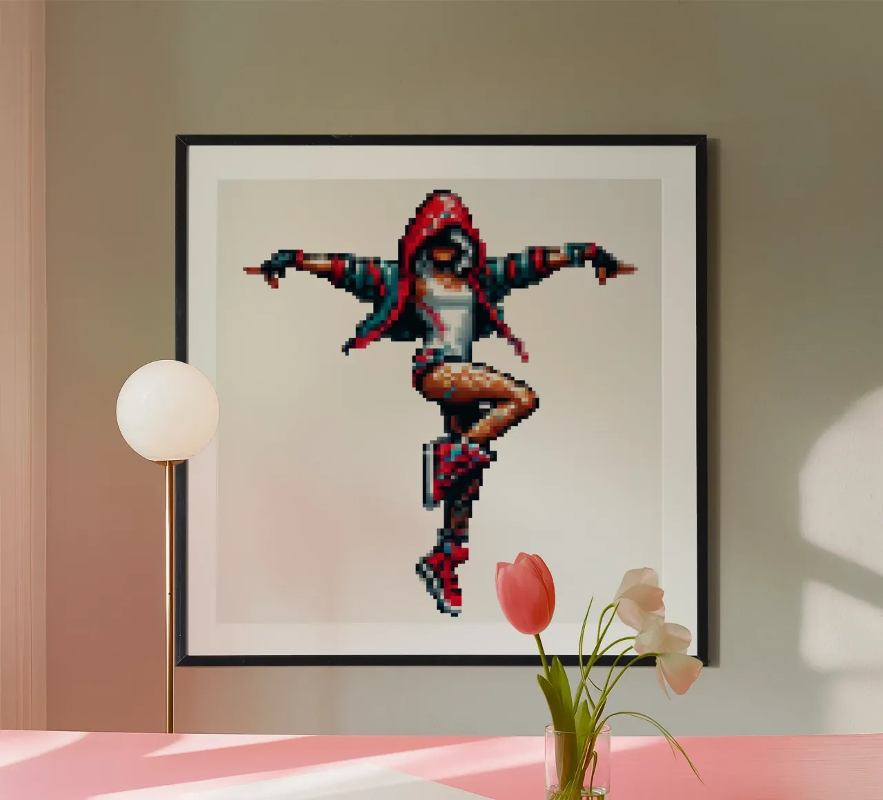 Danza - Pixelart poster con telaio in alluminio da pixelart