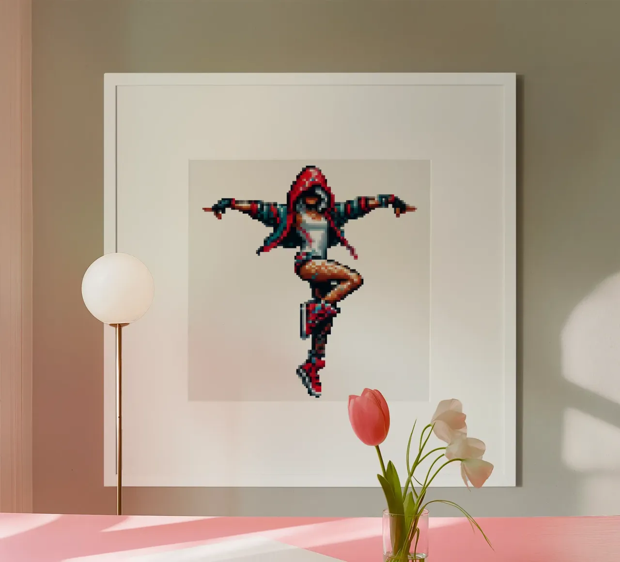 Danza - Pixelart poster con telaio in alluminio da pixelart
