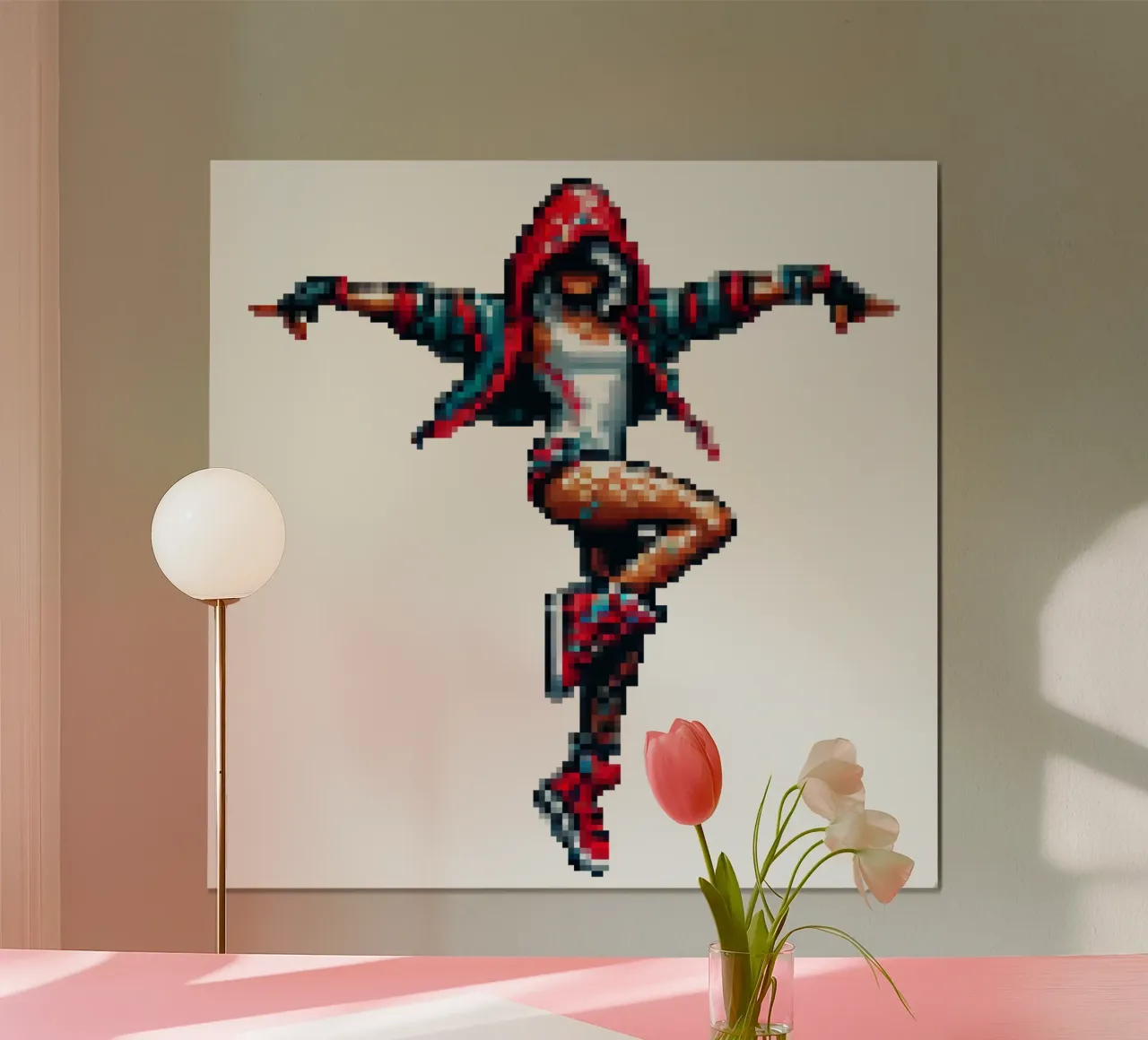 Danza - Pixelart poster con telaio in alluminio da pixelart
